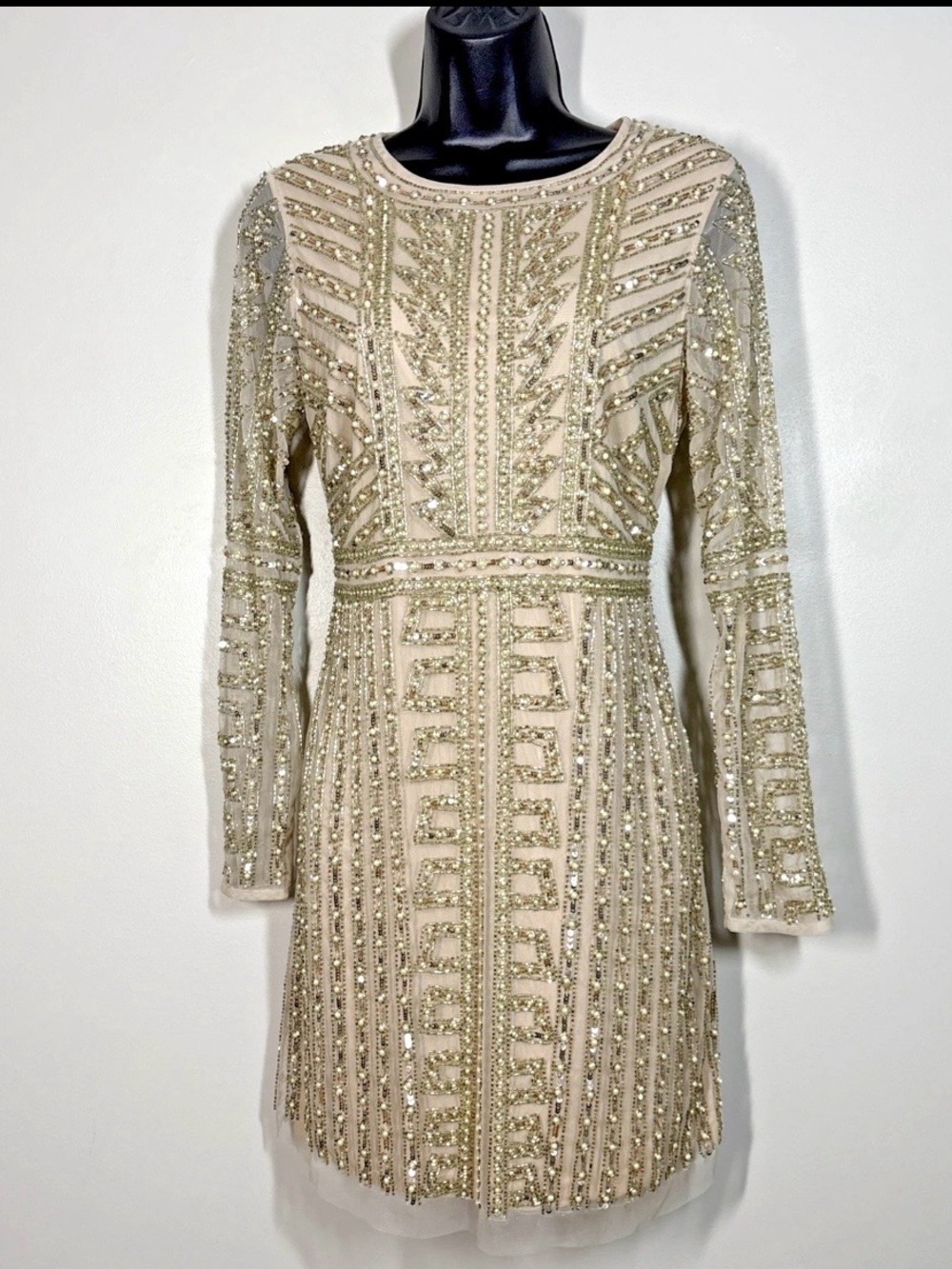 Gianni Bini 6 dress cocktail wedding formal mini beaded sequins Dani ls Fitted